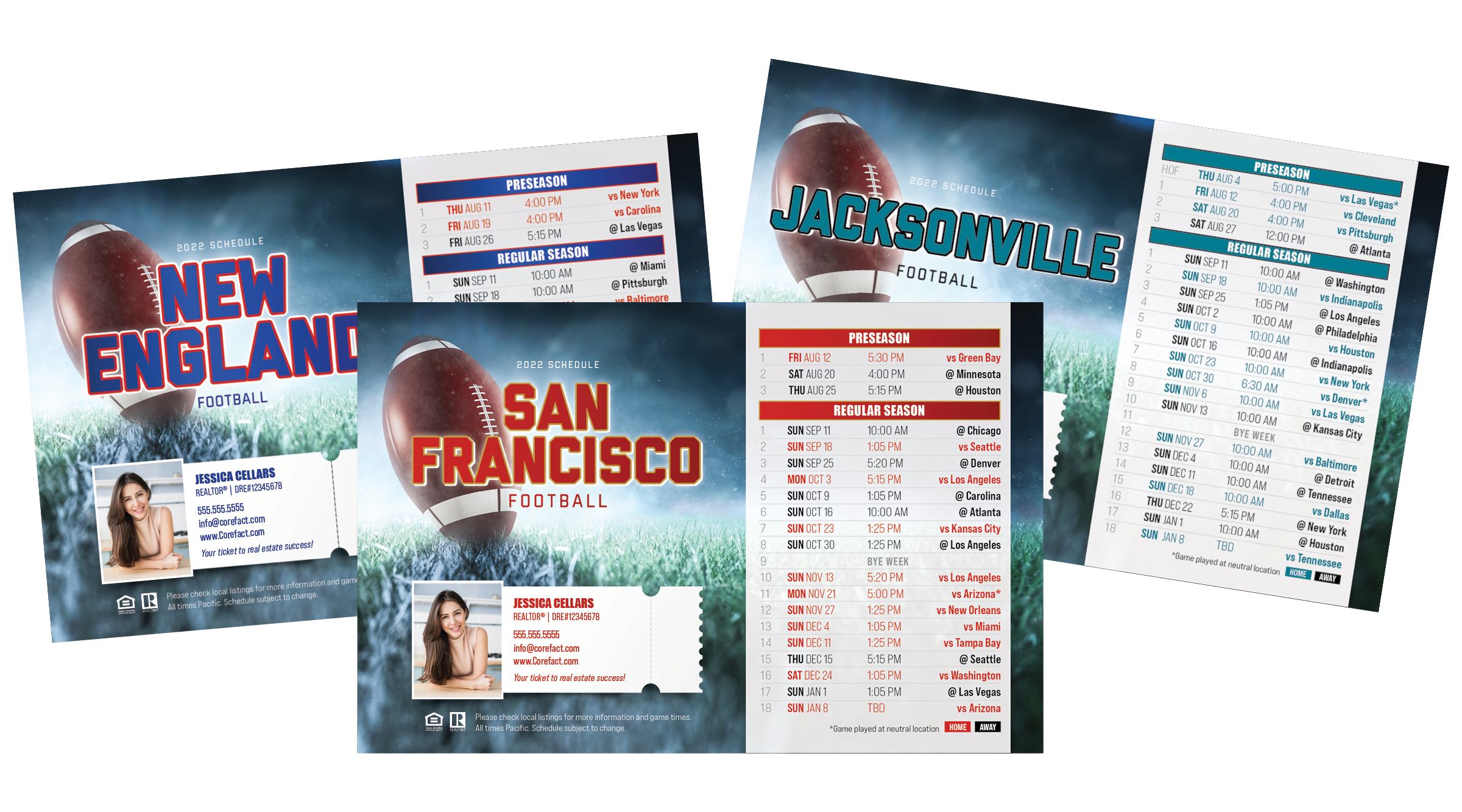 Corefact, Football Schedule Postcard Mailer