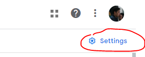 Settings link