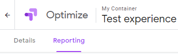 Reporting tab