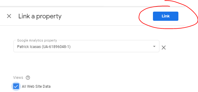 Link property button